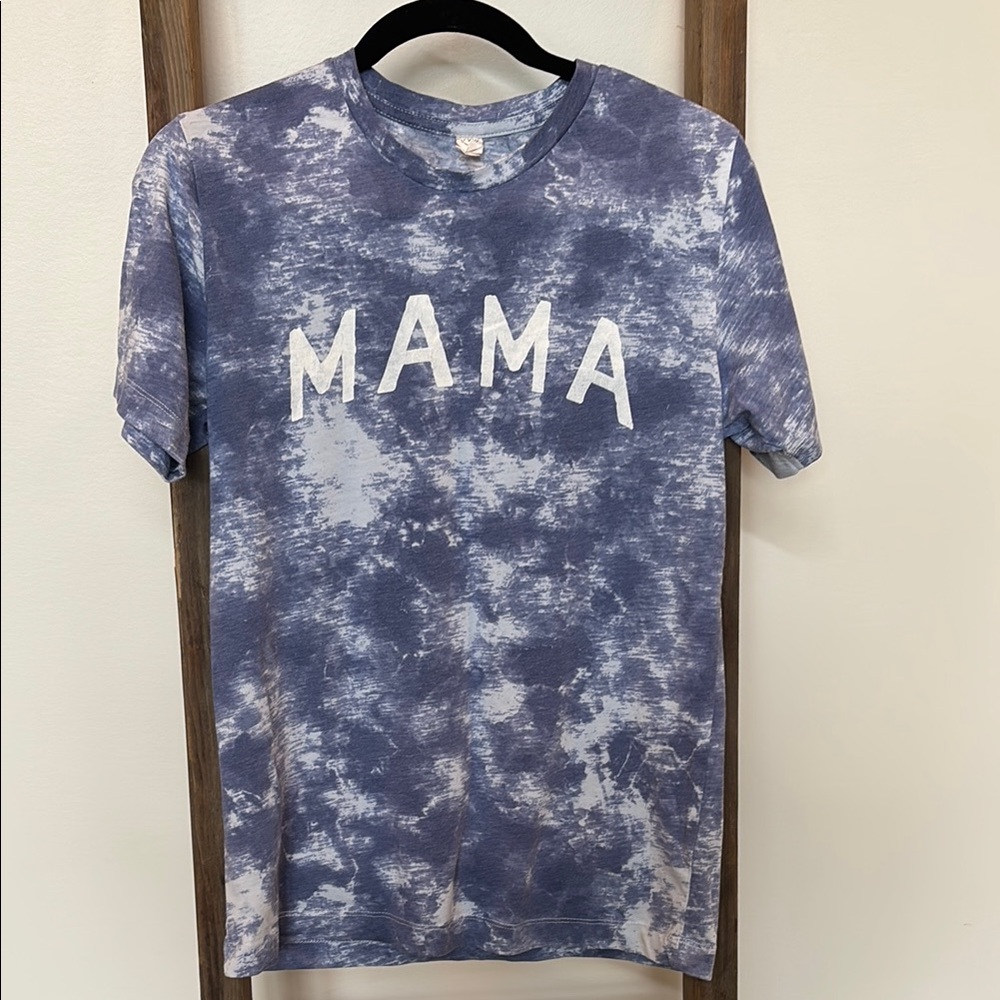 Blue Tie-Dye 'MAMA' T-Shirt